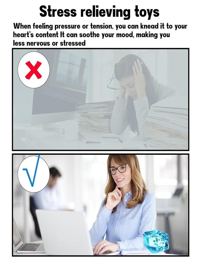 GOMNIK Ice Cube Stress Ball - Realistic Squishy Fidget Toy for Anxiety Relief & Hand Therapy | Stress Reliever for Kids & Adults (Pack of 1) - Image 5